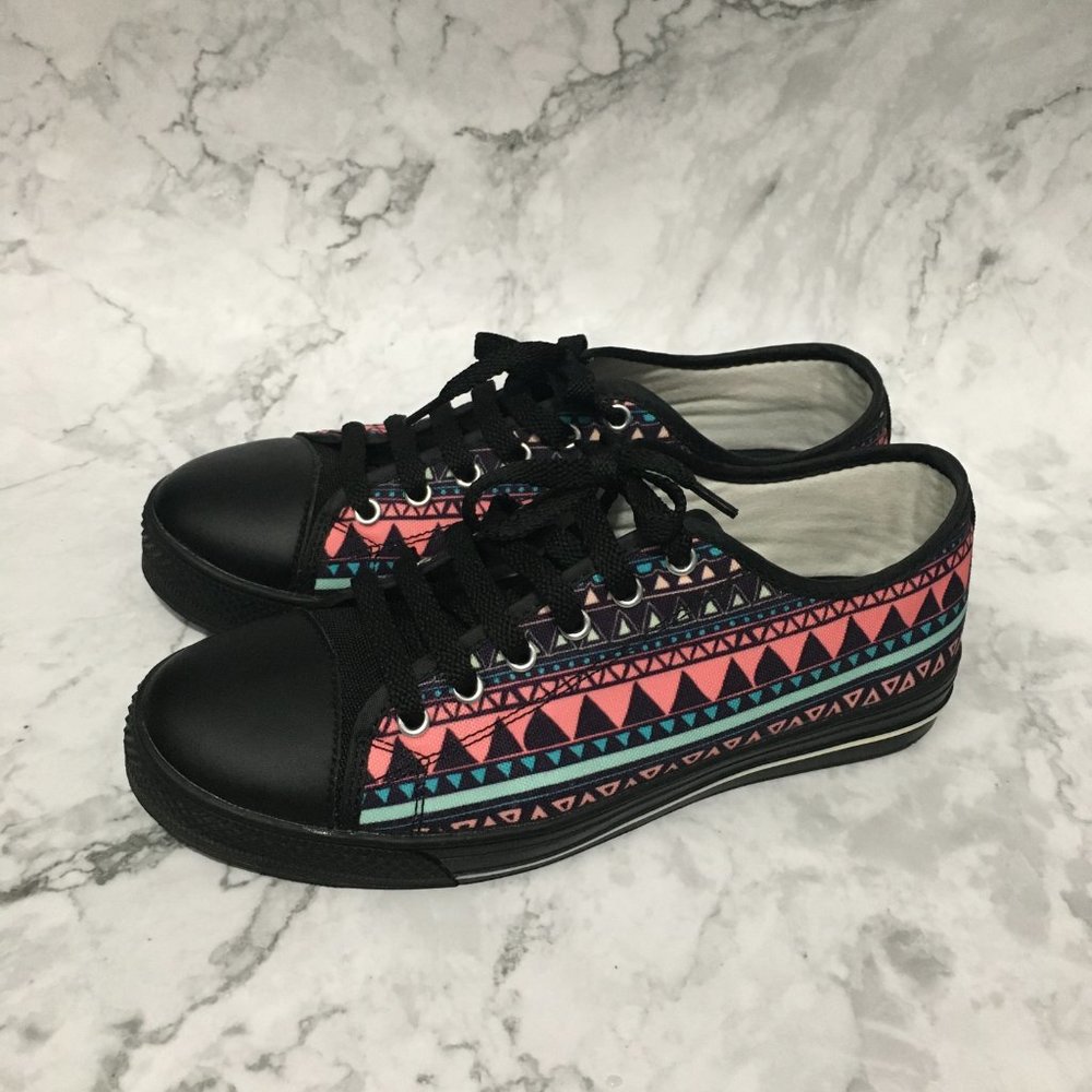 Aztec Tribal Pattern Sneakers - Picture 1 of 9